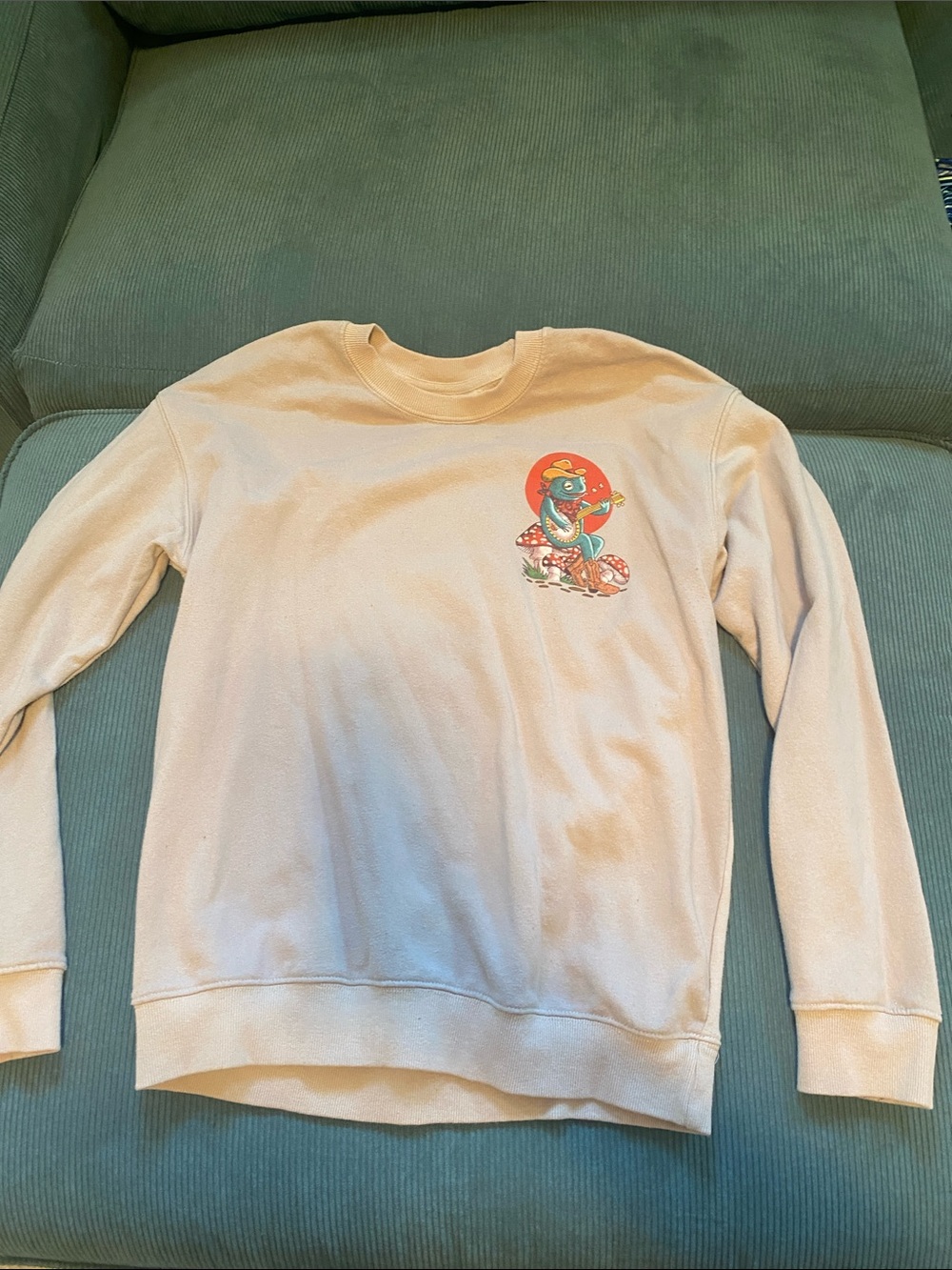 Beige Graphic Crewneck Sweater - Men’s